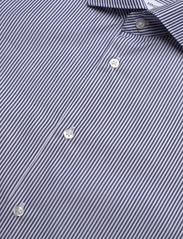 Mango - Slim fit striped cotton shirt - penskjorter - navy - 3