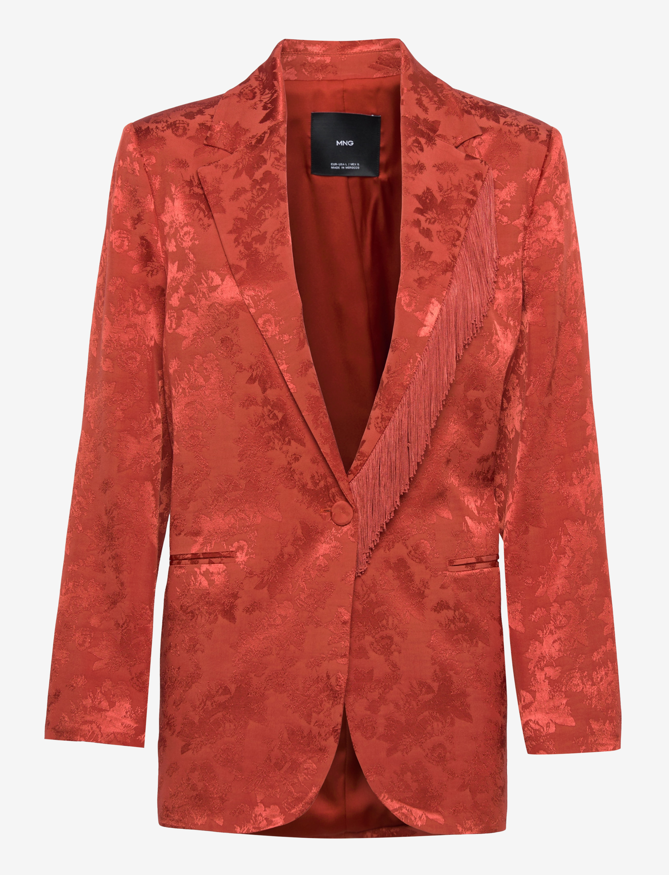 Mango Jacquard blazer - Enkeltradede blazere - RUST - COPPER / coral