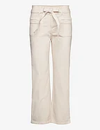 Straight-leg jeans with bow detail - LIGHT BEIGE