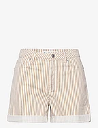 Mom-fit denim shorts - LT PASTEL BROWN