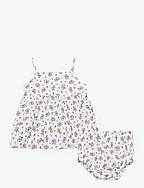 Cotton dress and frog - WHITE