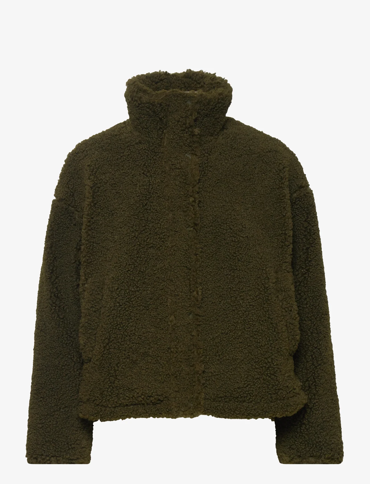 Mango - Faux shearling jacket - faux fur jakker - green - 0