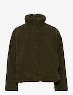 Faux shearling jacket - GREEN
