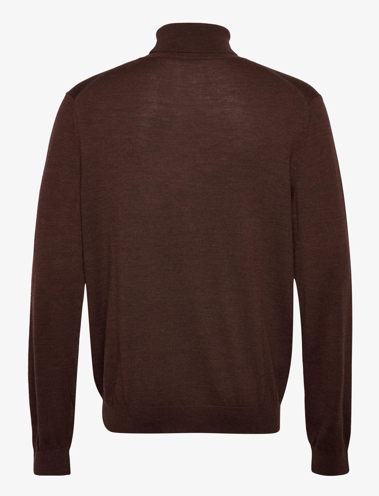 Mango - 100% merino wool sweater - stickade basplagg - dark brown - 1