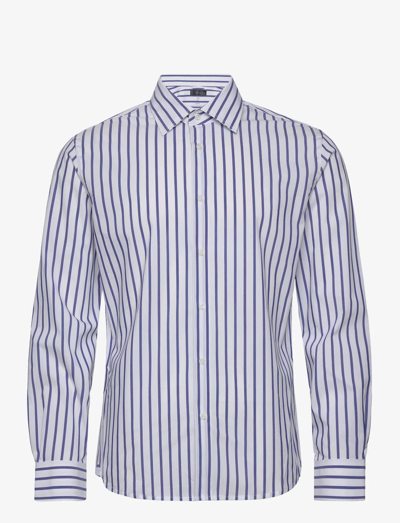 Mango - Slim fit striped cotton shirt - penskjorter - white - 0