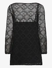 Mango - Geometric-pattern openwork dress - strikkede kjoler - black - 1