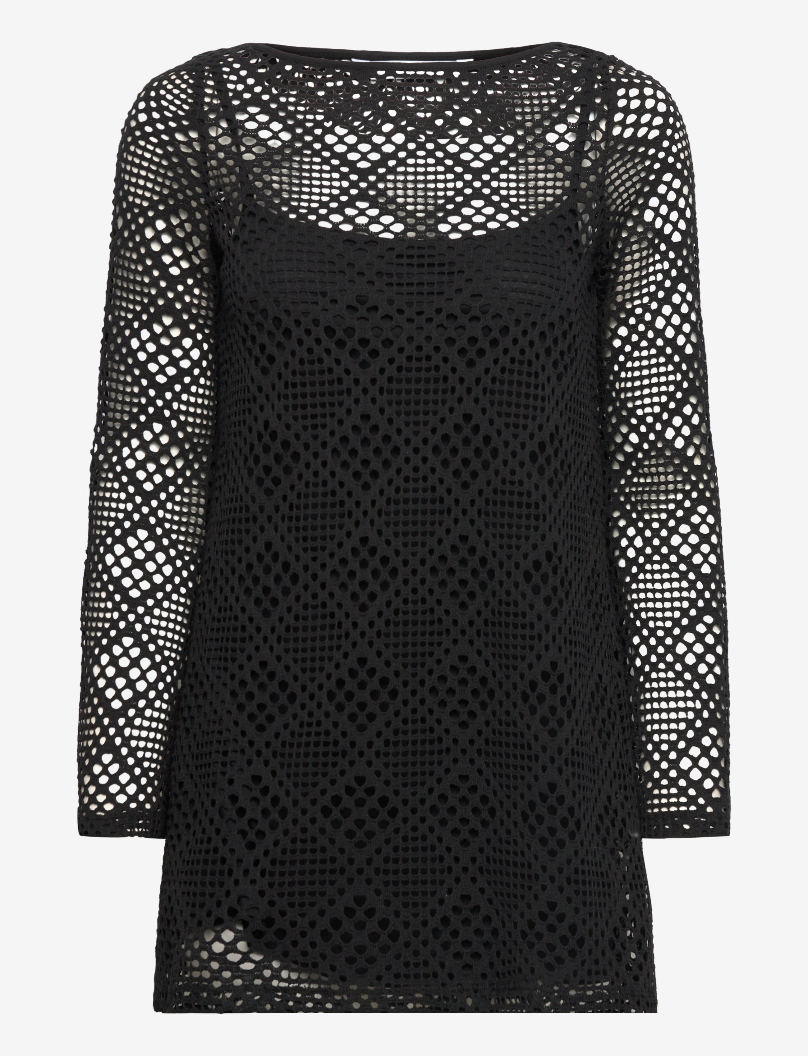 MANGO Geometric-Pattern Openwork Kleid Schwarz - S - Damen