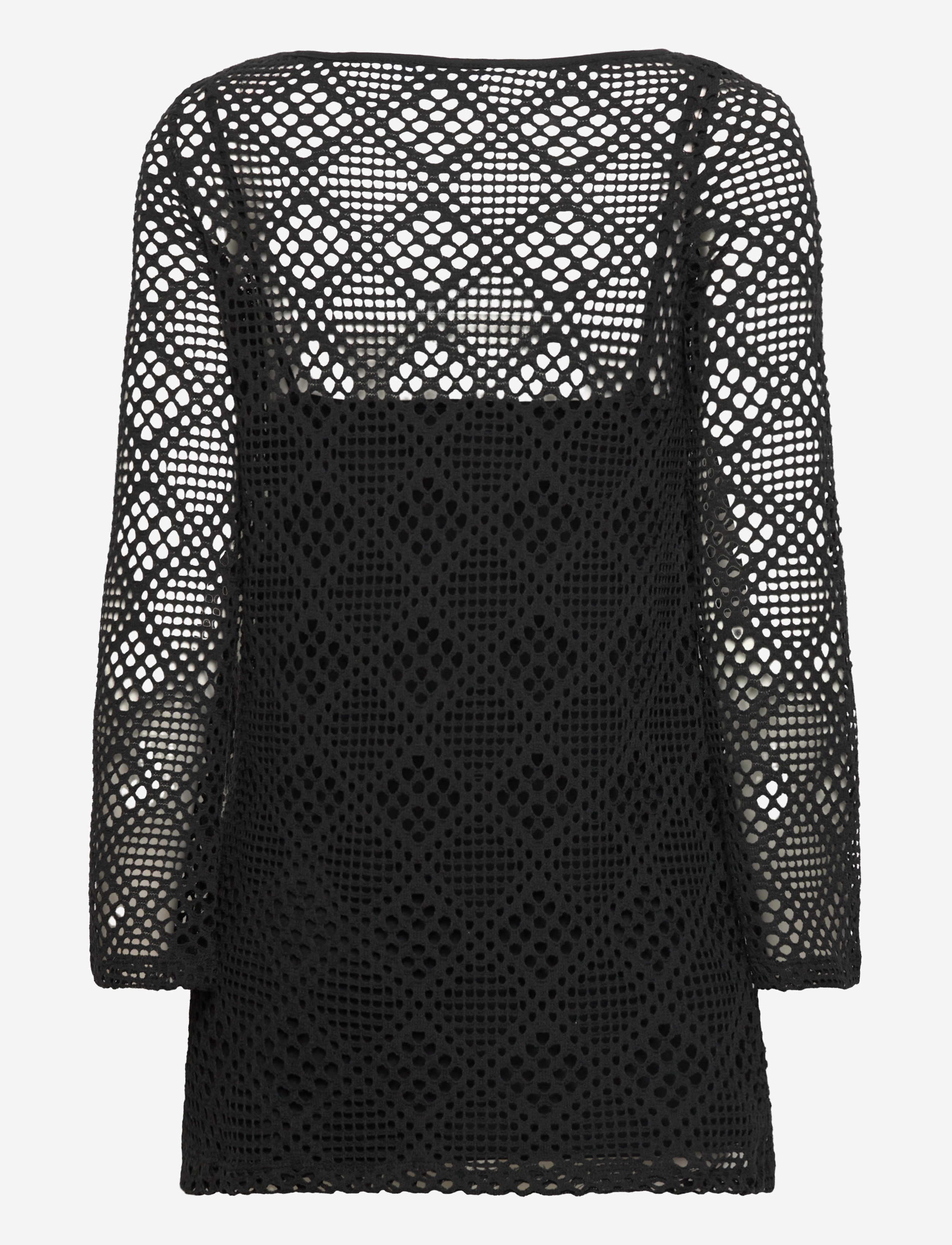 Mango - Geometric-pattern openwork dress - laveste priser - black - 1