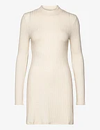 Short knitted dress - LIGHT BEIGE