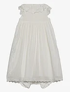 Skirt with embroidered details and frog - NATURAL WHITE
