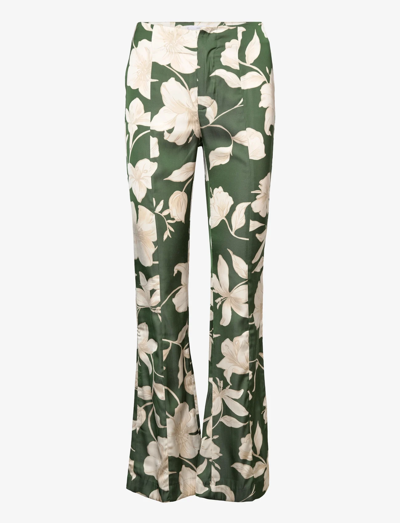 Mango - Flared floral-print trousers - festklær til outlet-priser - green - 0