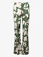 Flared floral-print trousers - GREEN