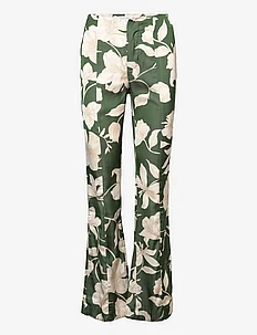 Flared floral-print trousers, Mango