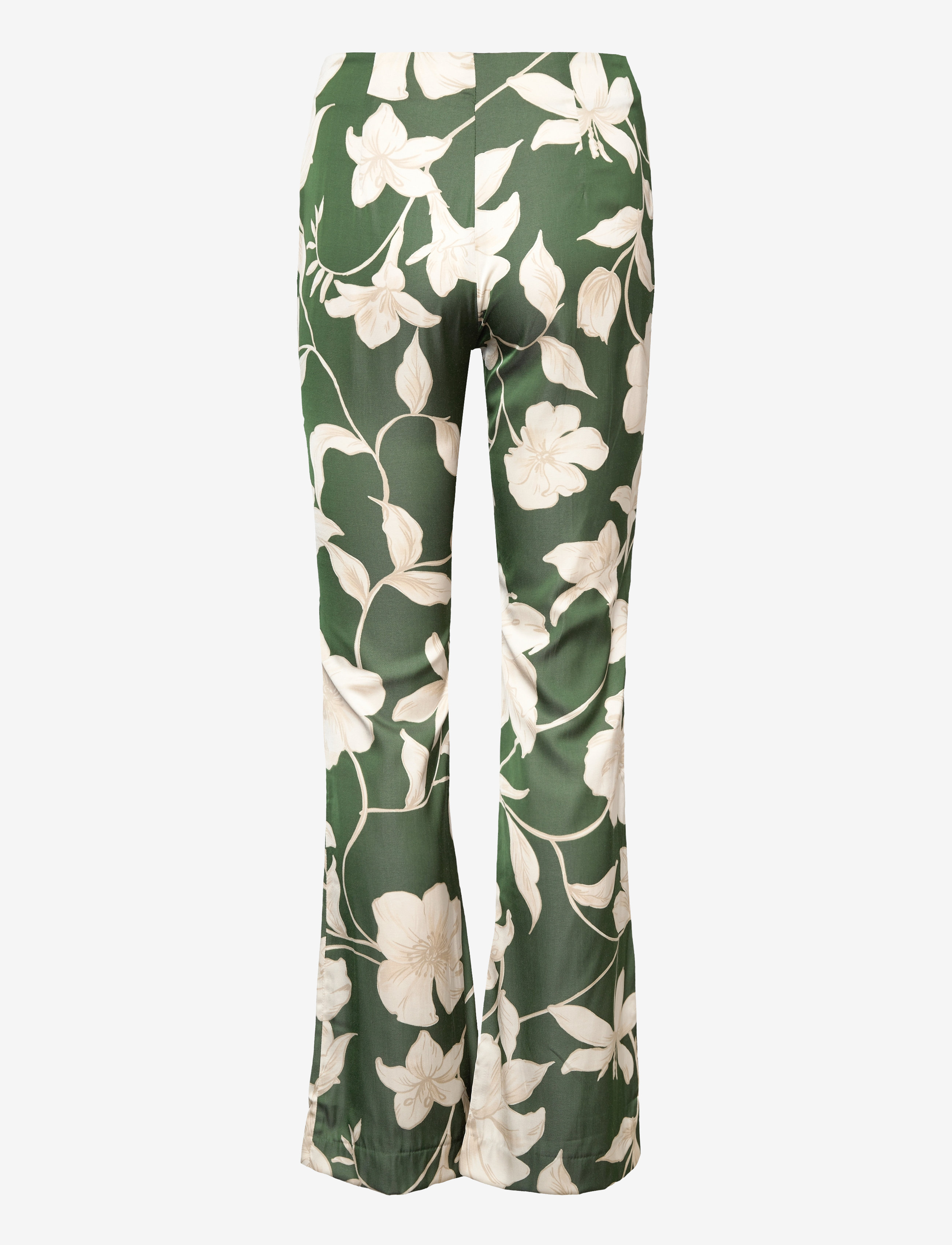 Mango - Flared floral-print trousers - damen - green - 1