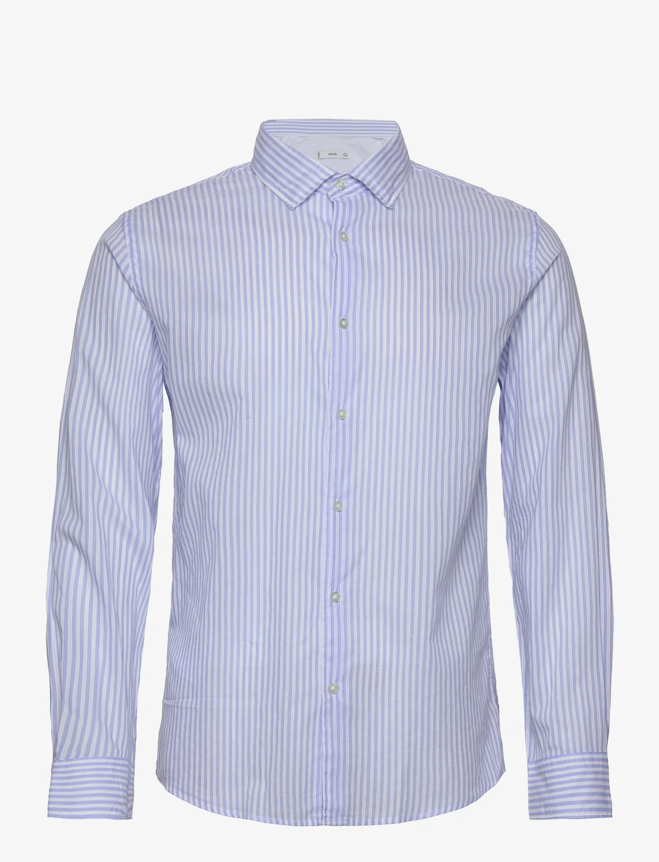 Mango - 100% cotton slim fit shirt - business skjortor - lt-pastel blue - 0