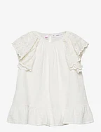 Embroidered cotton dress - WHITE
