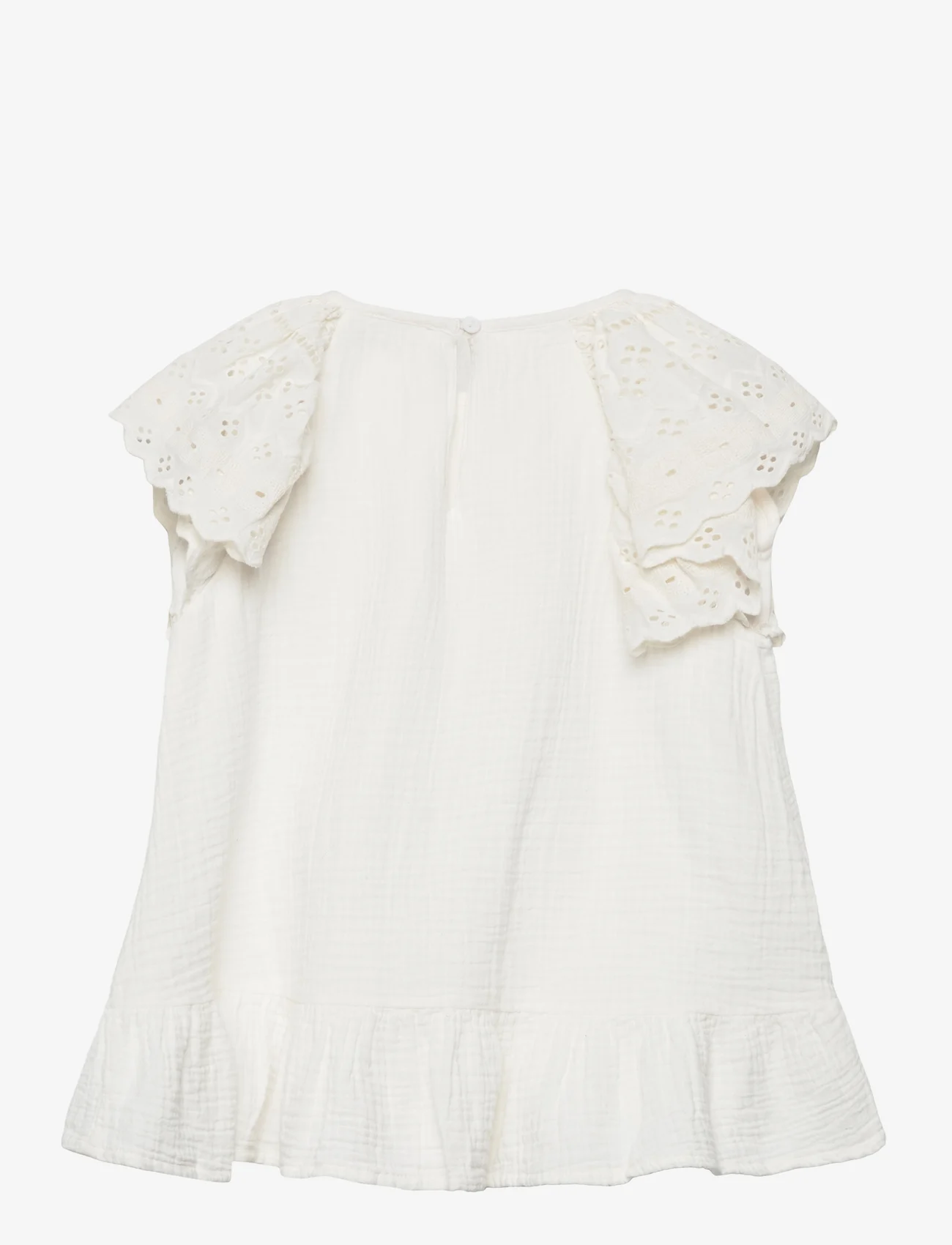 Mango - Embroidered cotton dress - kortärmade vardagsklänningar - white - 1