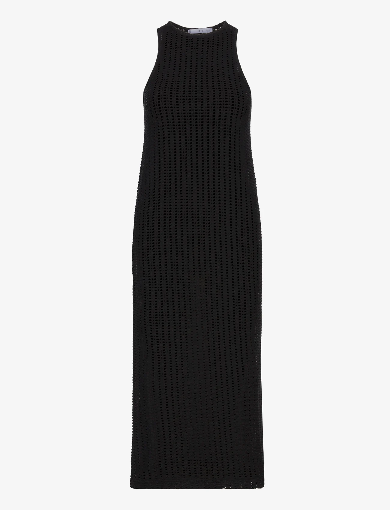 Mango - Knit openwork sweater - strikkede kjoler - black - 0