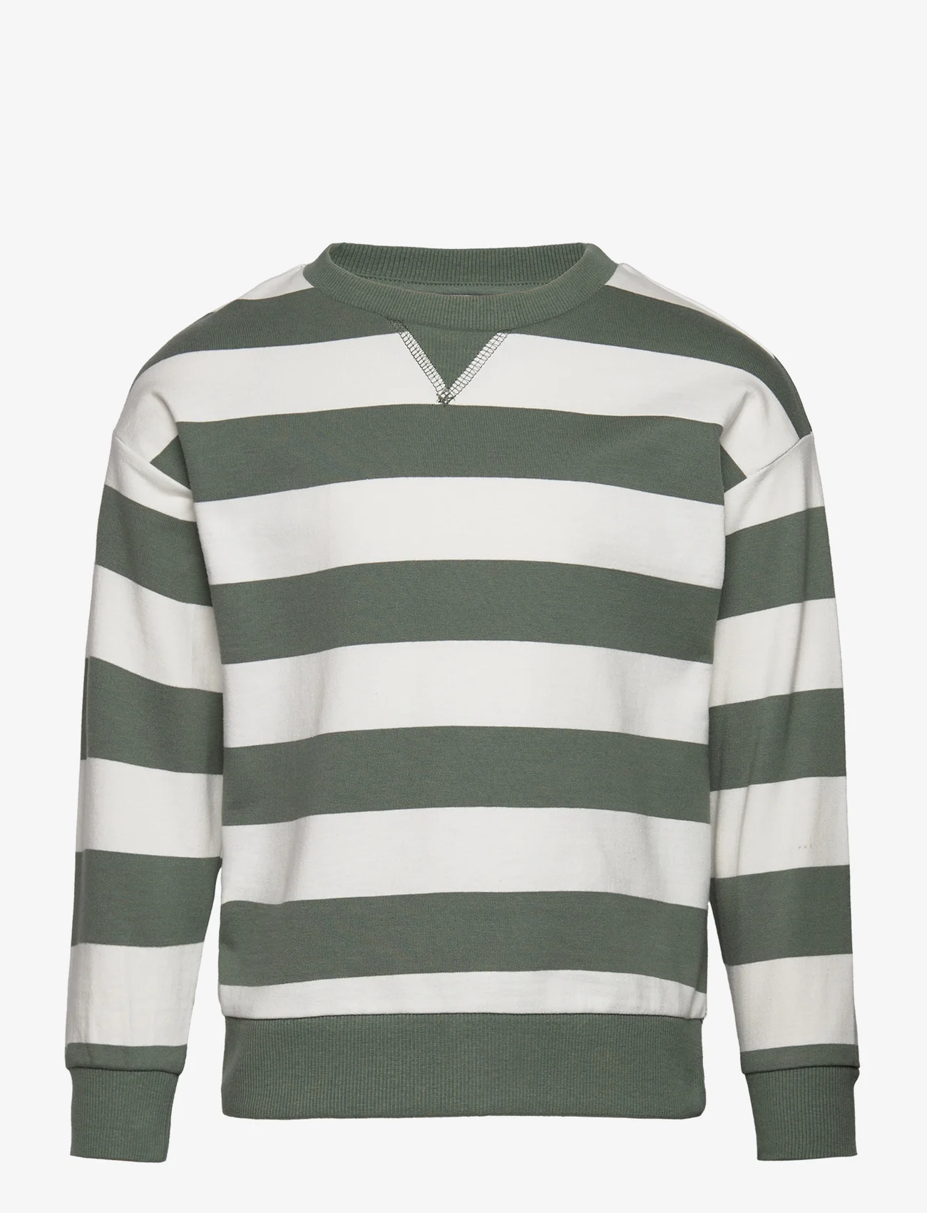 Mango - Striped cotton-blend sweatshirt - sweatshirts - green - 0