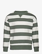 Striped cotton-blend sweatshirt - GREEN