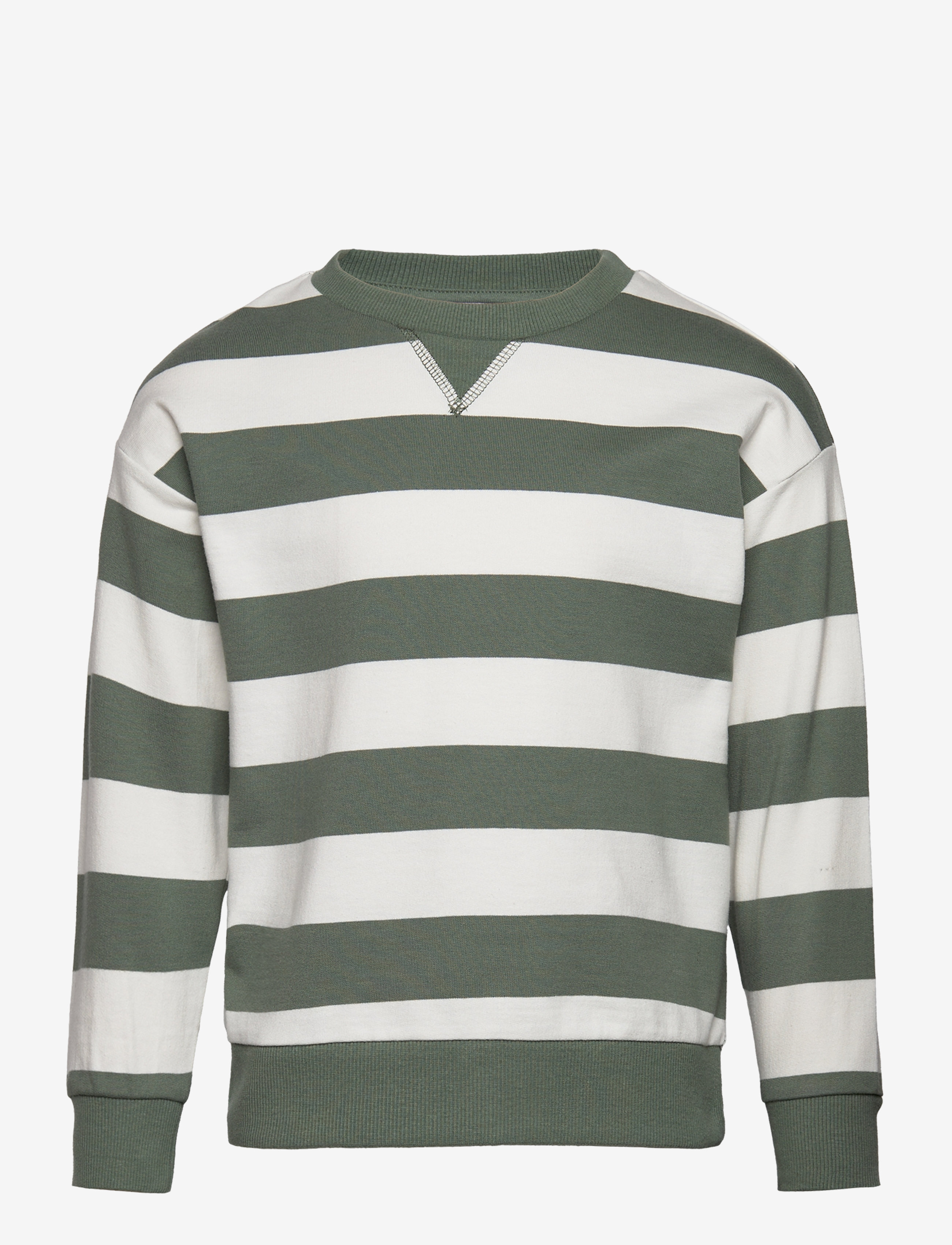Mango - Striped cotton-blend sweatshirt - autumn clothing - green - 0