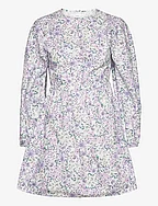 Flower print dress - LT-PASTEL PURPLE