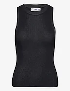 Knitted top with wide straps - BLACK