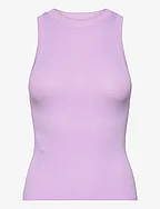 Knitted top with wide straps - LT-PASTEL PURPLE