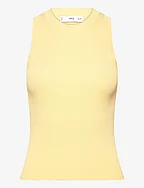 Knitted top with wide straps - YELLOW