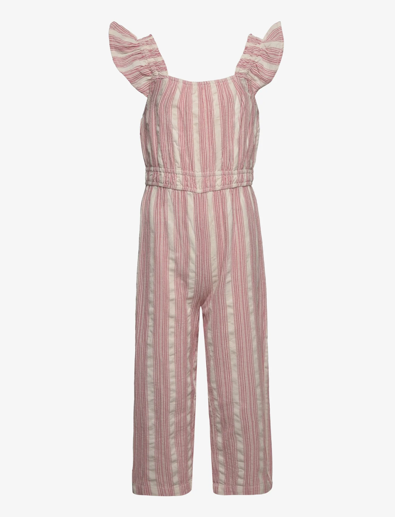 Mango - Striped cotton jumpsuit - sommarfynd - red - 0