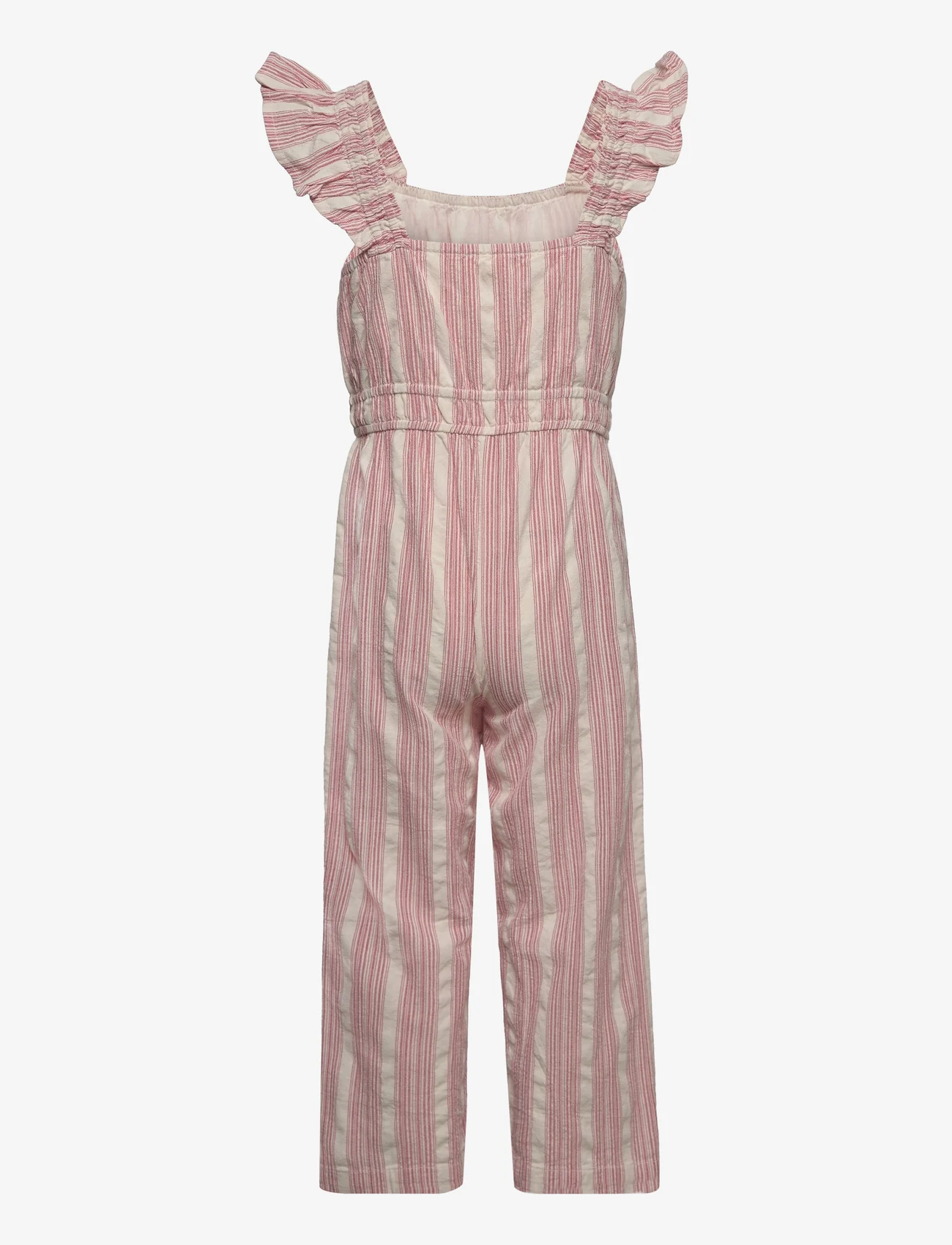 Mango - Striped cotton jumpsuit - sommarfynd - red - 1