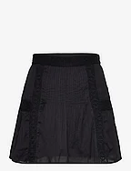 Ruffled cotton skirt - BLACK