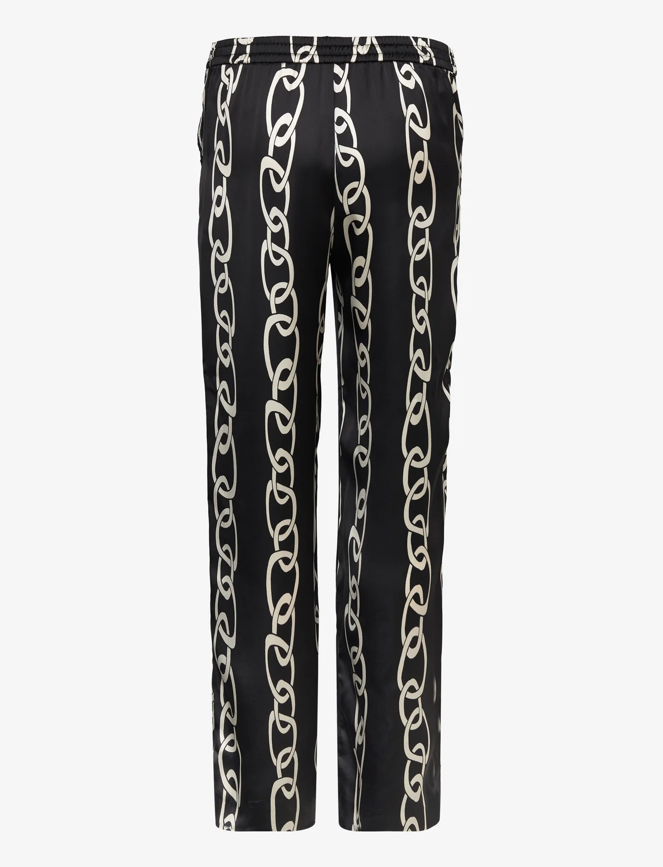 Mango - Chain print trousers - rette bukser - black - 1