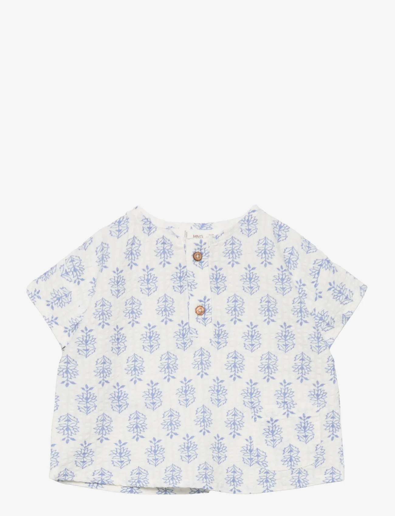 Mango - Floral print shirt - sommarfynd - lt-pastel blue - 0
