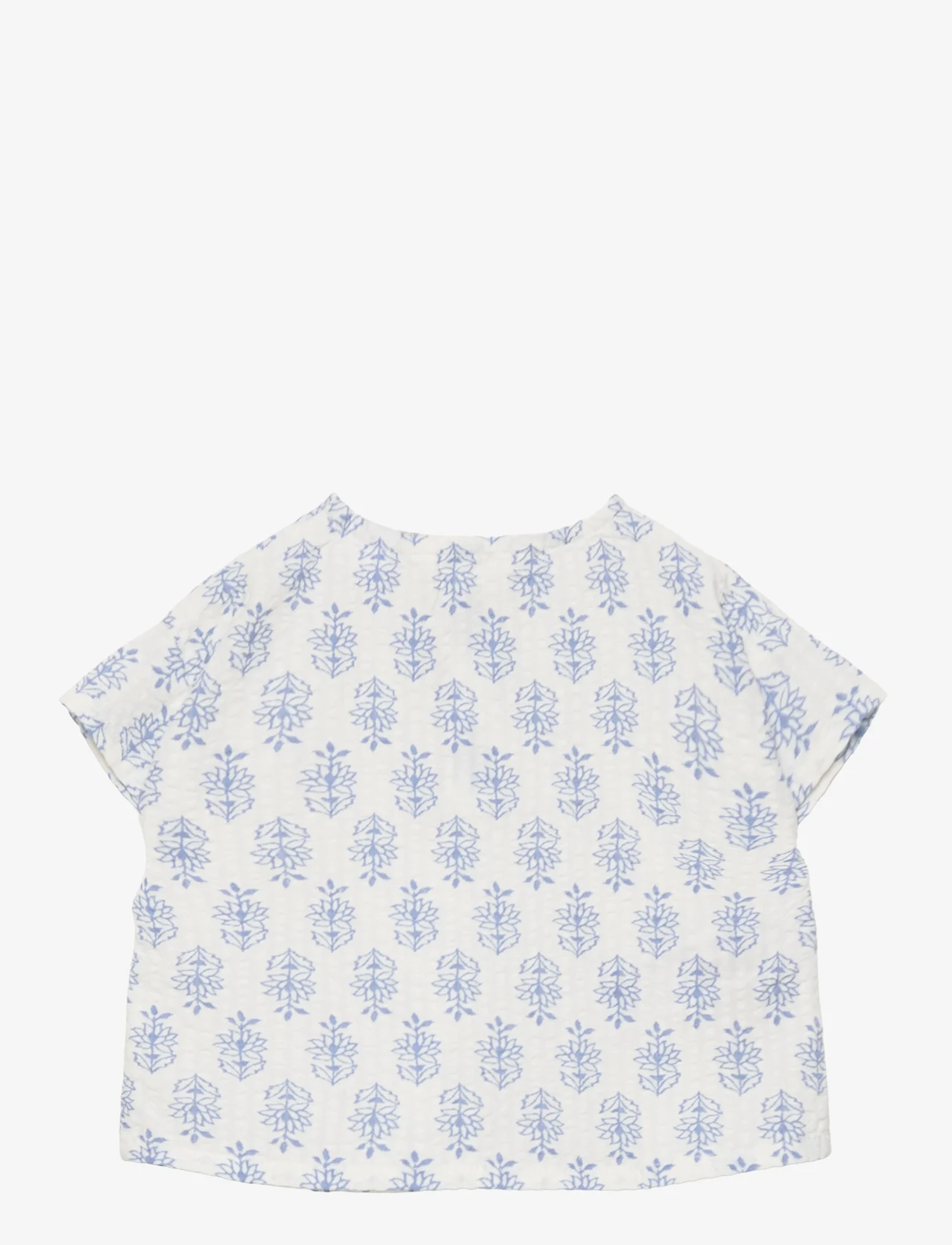 Mango - Floral print shirt - gode sommertilbud - lt-pastel blue - 1