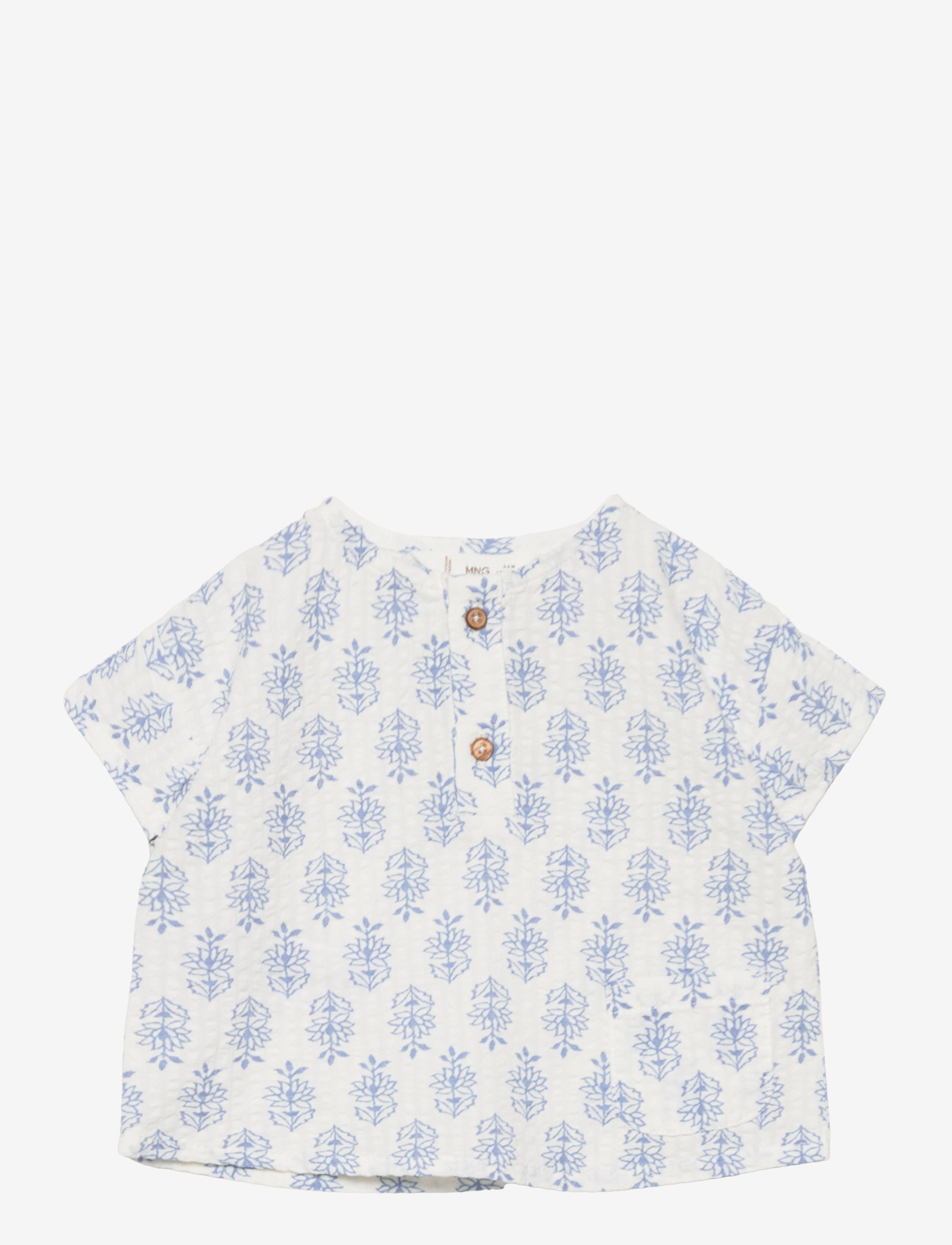 Mango Floral print shirt - Tøj - LT-PASTEL BLUE / blue