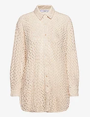 Mango - Crochet shirt - langermede skjorter - light beige - 0