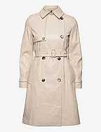 Leather-effect trench coat - LIGHT BEIGE