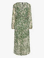 Midi printed dress - GREEN
