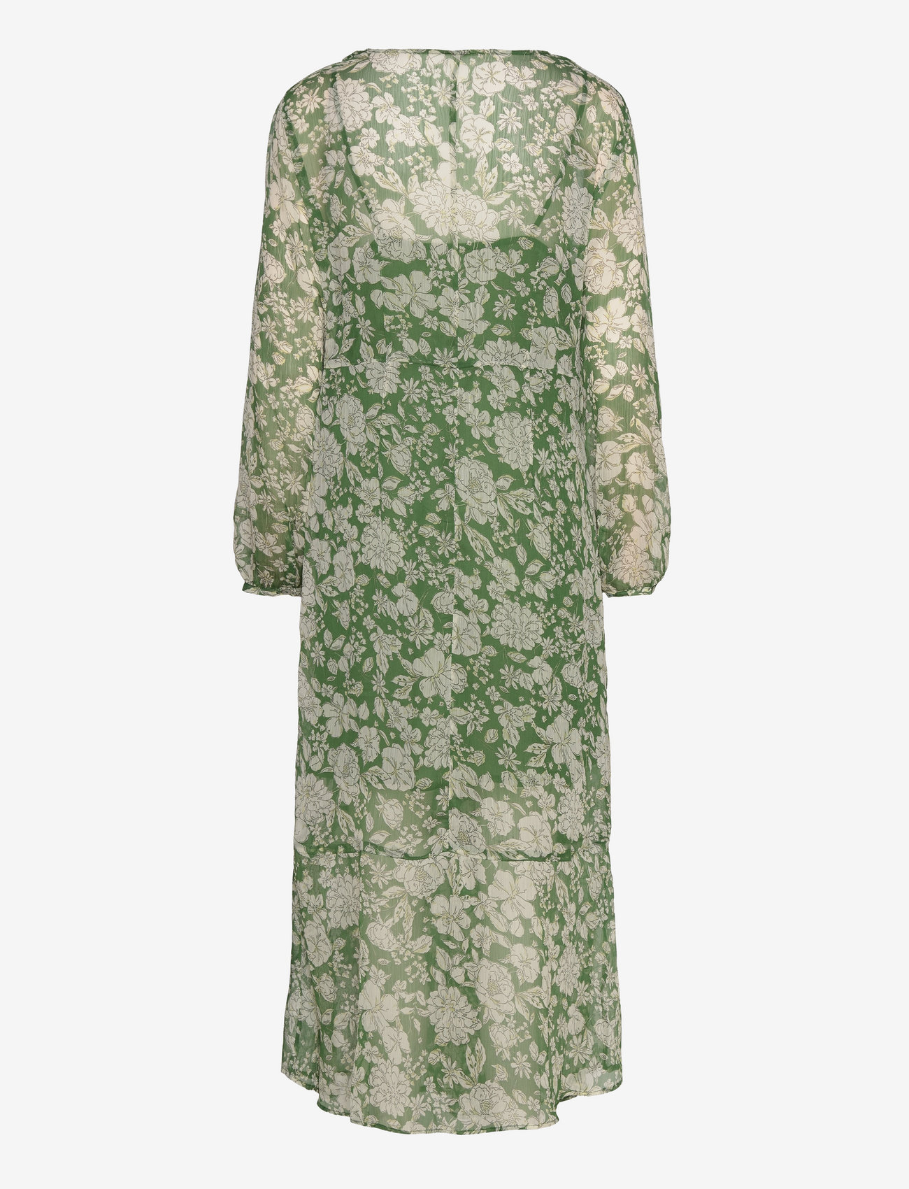 Mango - Midi printed dress - midi kjoler - green - 1