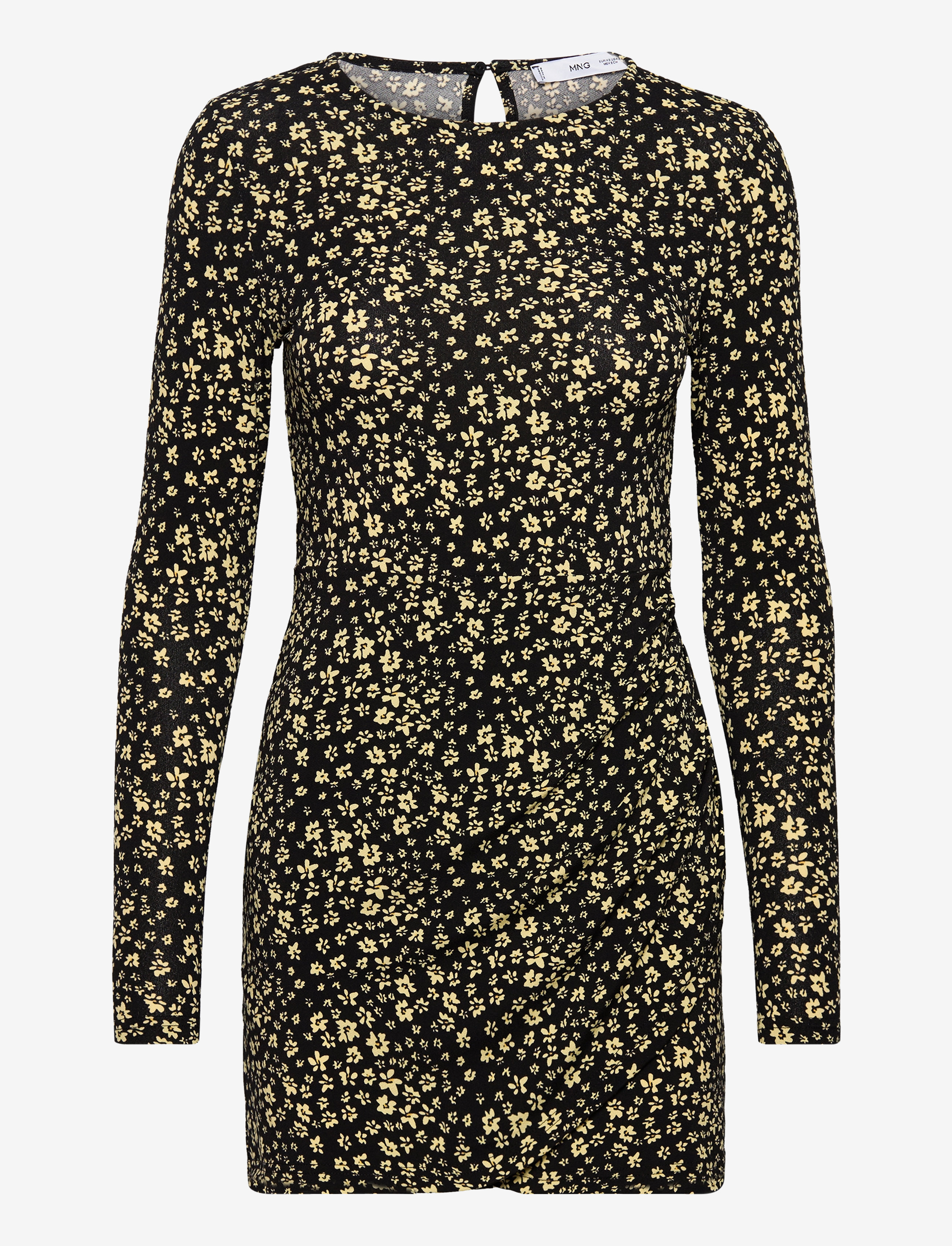 Flower print dress - BLACK
