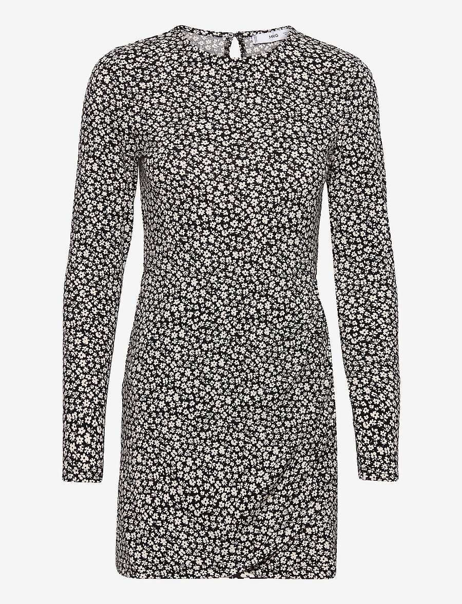 Mango - Flower print dress - stramme kjoler - light beige - 0