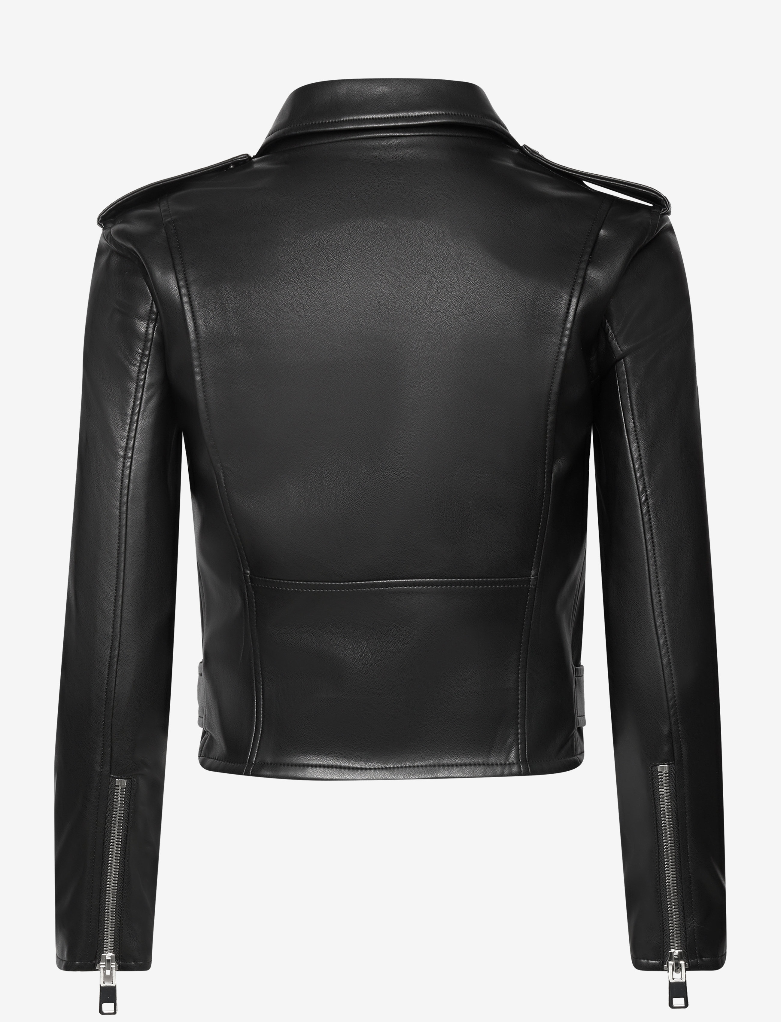 Mango - Faux-leather biker jacket - light beige - 1