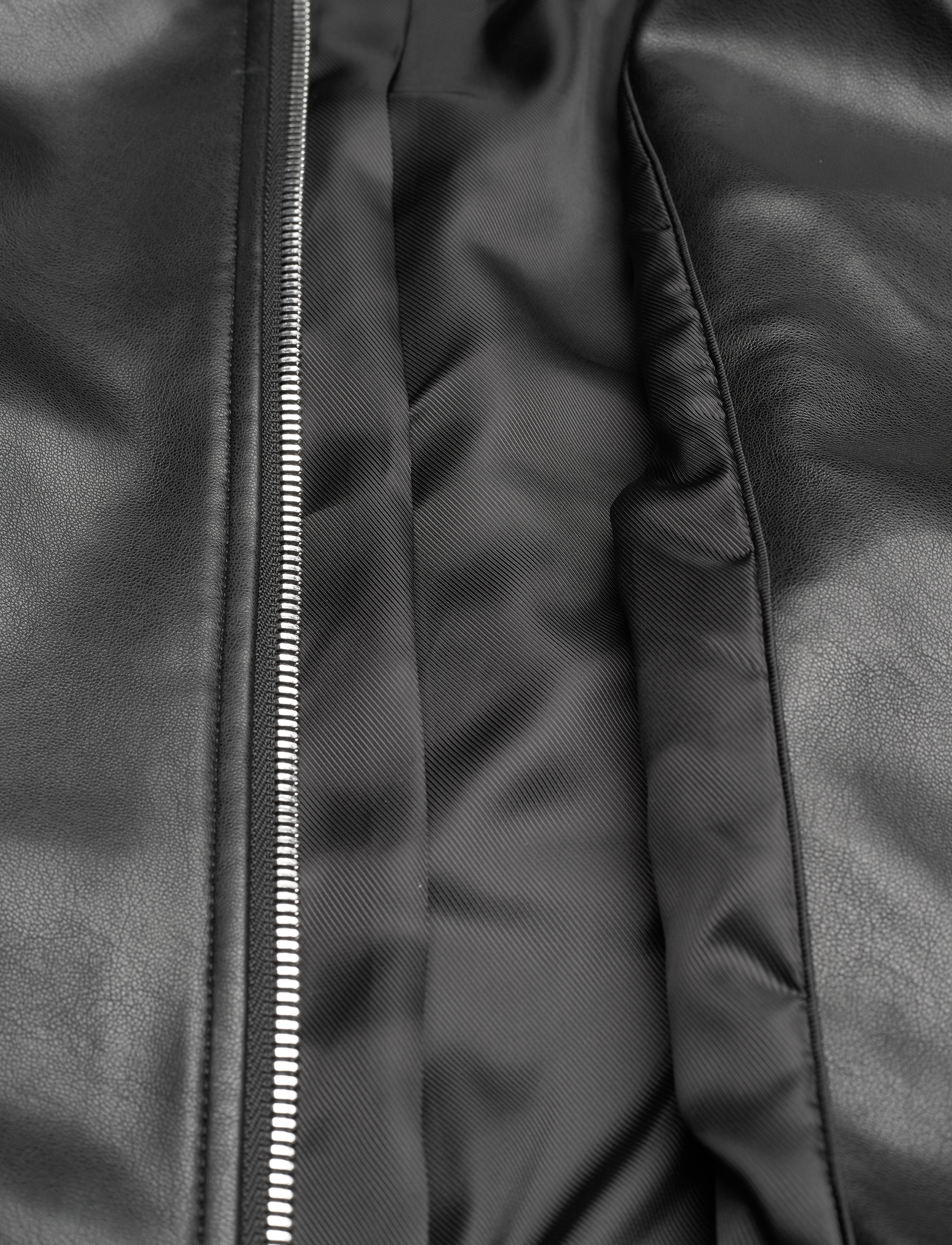 Mango - Faux-leather biker jacket - light beige - 5