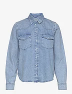 Chest-pocket denim shirt - OPEN BLUE
