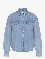 Mango - Chest-pocket denim shirt - denimskjorter - open blue - 0