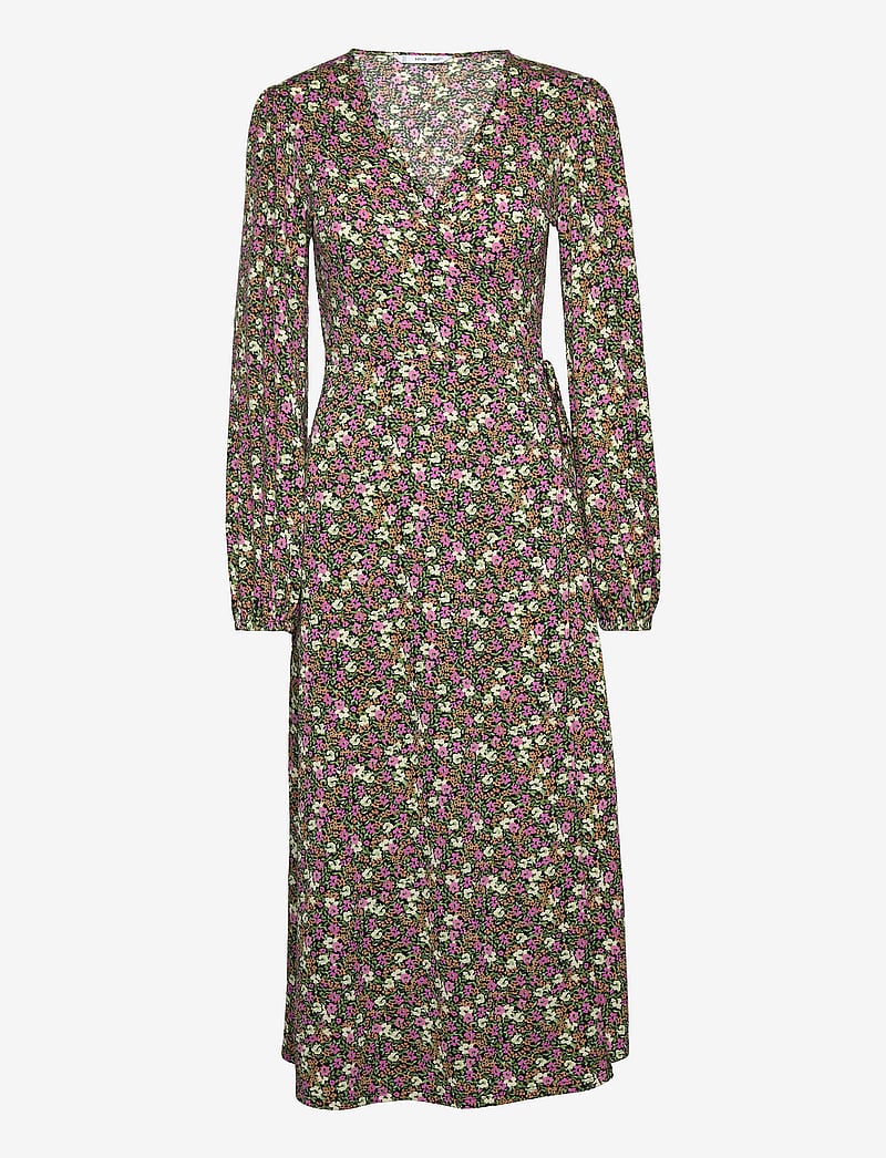 Mango - Printed cut-out detail dress - midiklänningar - pink - 0