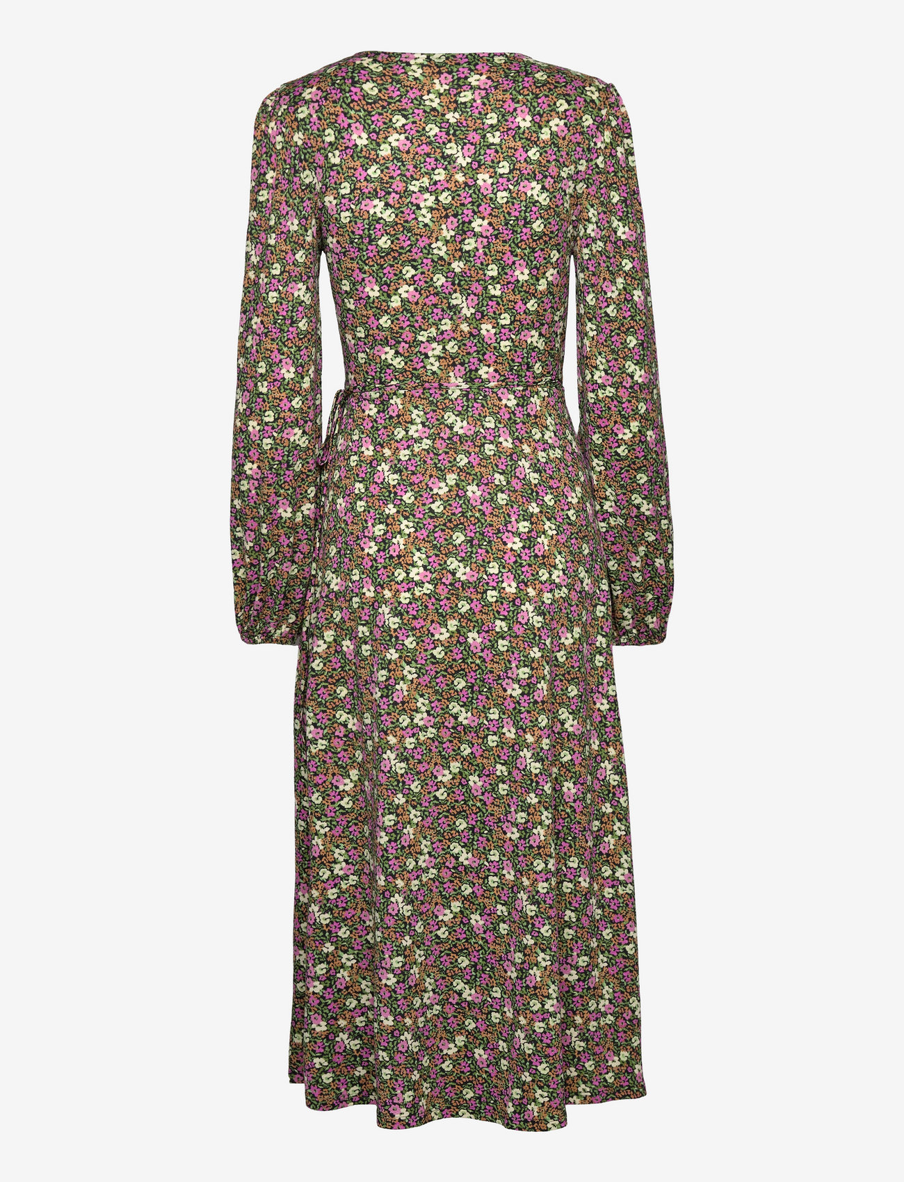 Mango - Printed cut-out detail dress - midiklänningar - pink - 1