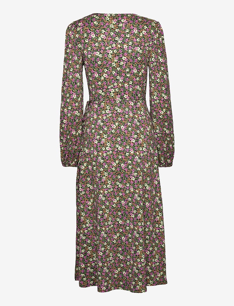 Mango - Printed cut-out detail dress - midiklänningar - pink - 1