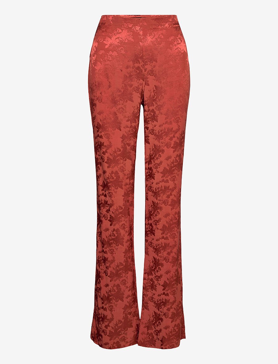 Mango - Jacquard fluid trousers - flare bukser - rust - copper - 0